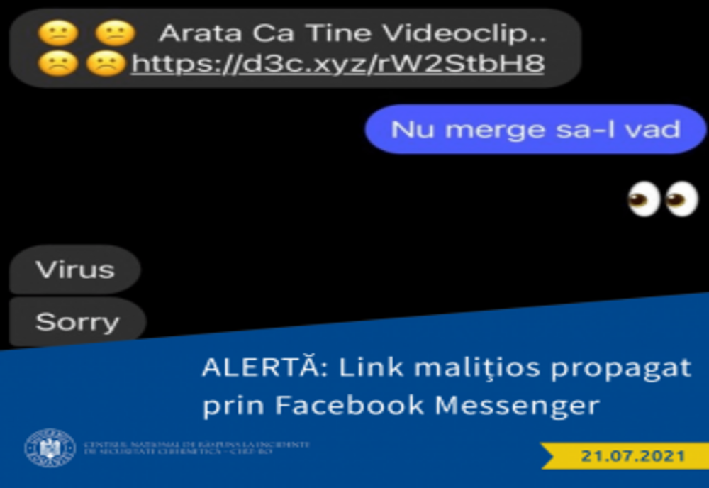 ALERTĂ: Link malițios distribuit prin Facebook Messenger