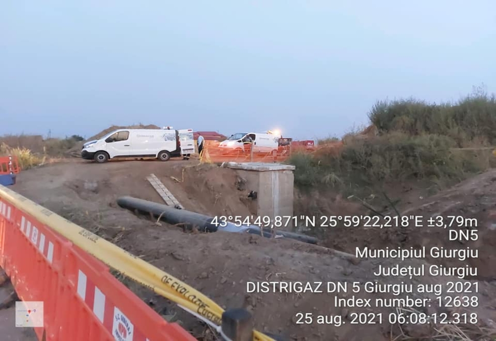 Gazul a fost întrerupt în Giurgiu din cauza unei lucrări de deviere a conductei ce alimentează orașul