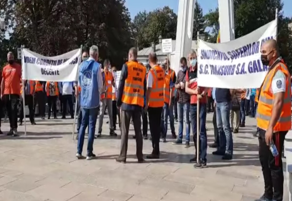 Protest al sindicaliștilor de la Transurb