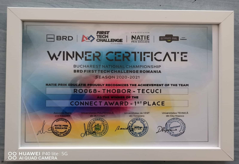 Echipa de robotică Thobor din Tecuci premiată cu Trofeul Connect Award