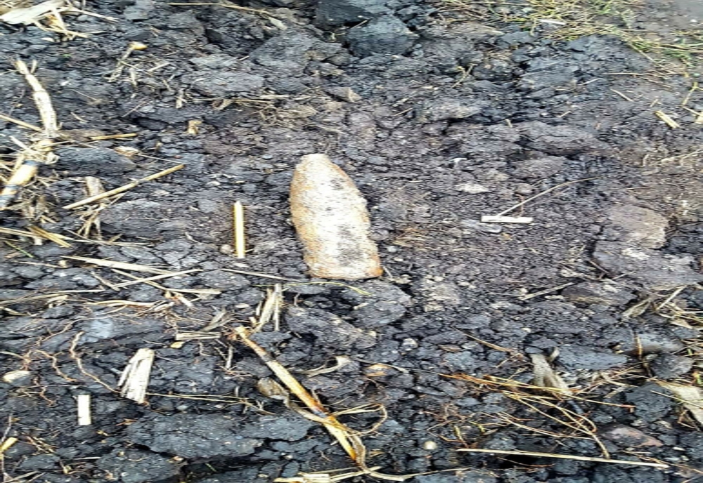 Proiectil exploziv, găsit în localitatea Uzunu