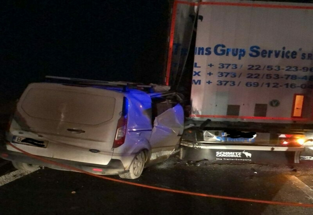 Coliziune în lanț pe Autostrada A1, în județul Giurgiu. O persoană a fost rănită