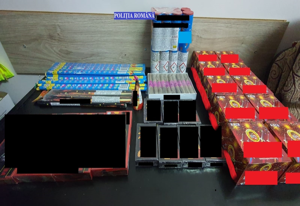 90 de kg de materiale pirotehnice confiscate ieri de polițiștii brăileni