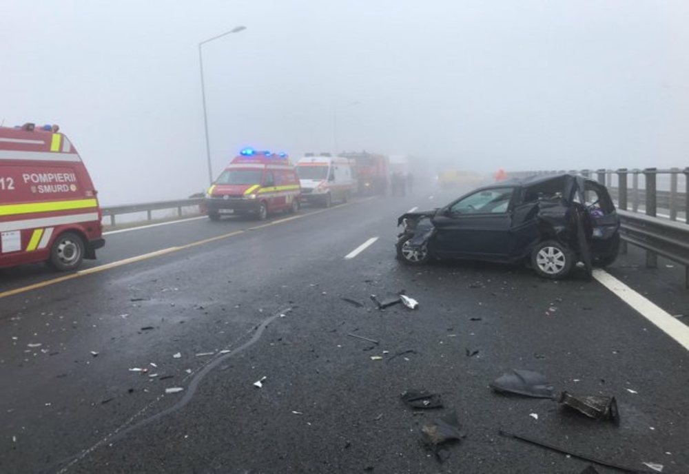 Carambol cu 10 mașini pe tronsonul de autostradă Deva-Nădlac – Trafic blocat