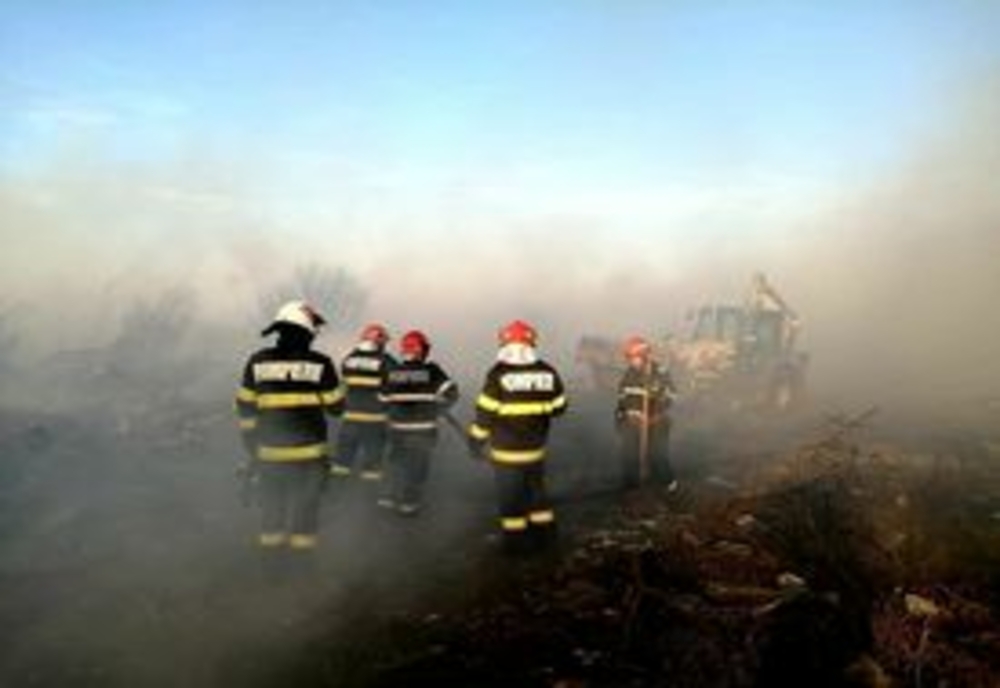 Incendiu de amploare la Bolintin Vale din cauza arderilor ilegale. Autospeciale din Giurgiu şi Ilfov acţionează pentru stingerea flăcărilor-VIDEO