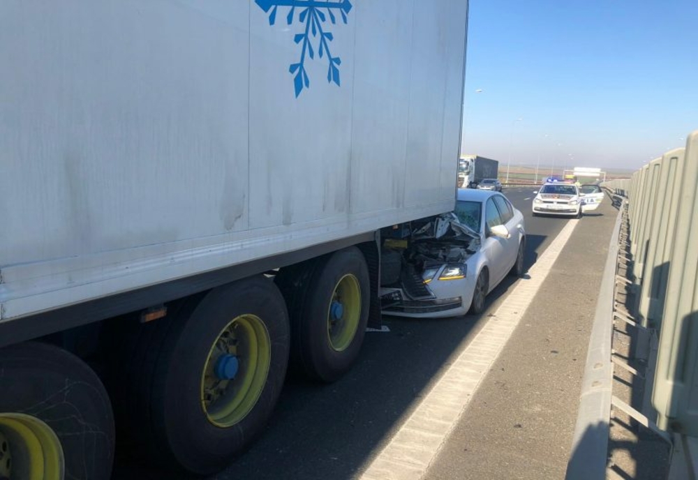 Trafic blocat pe autostradă după un accident în lanț