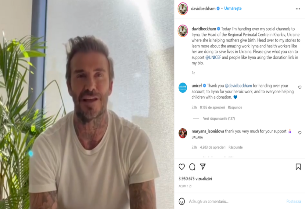 O doctoriță din Harkov a preluat contul de Instagram al lui David Beckham