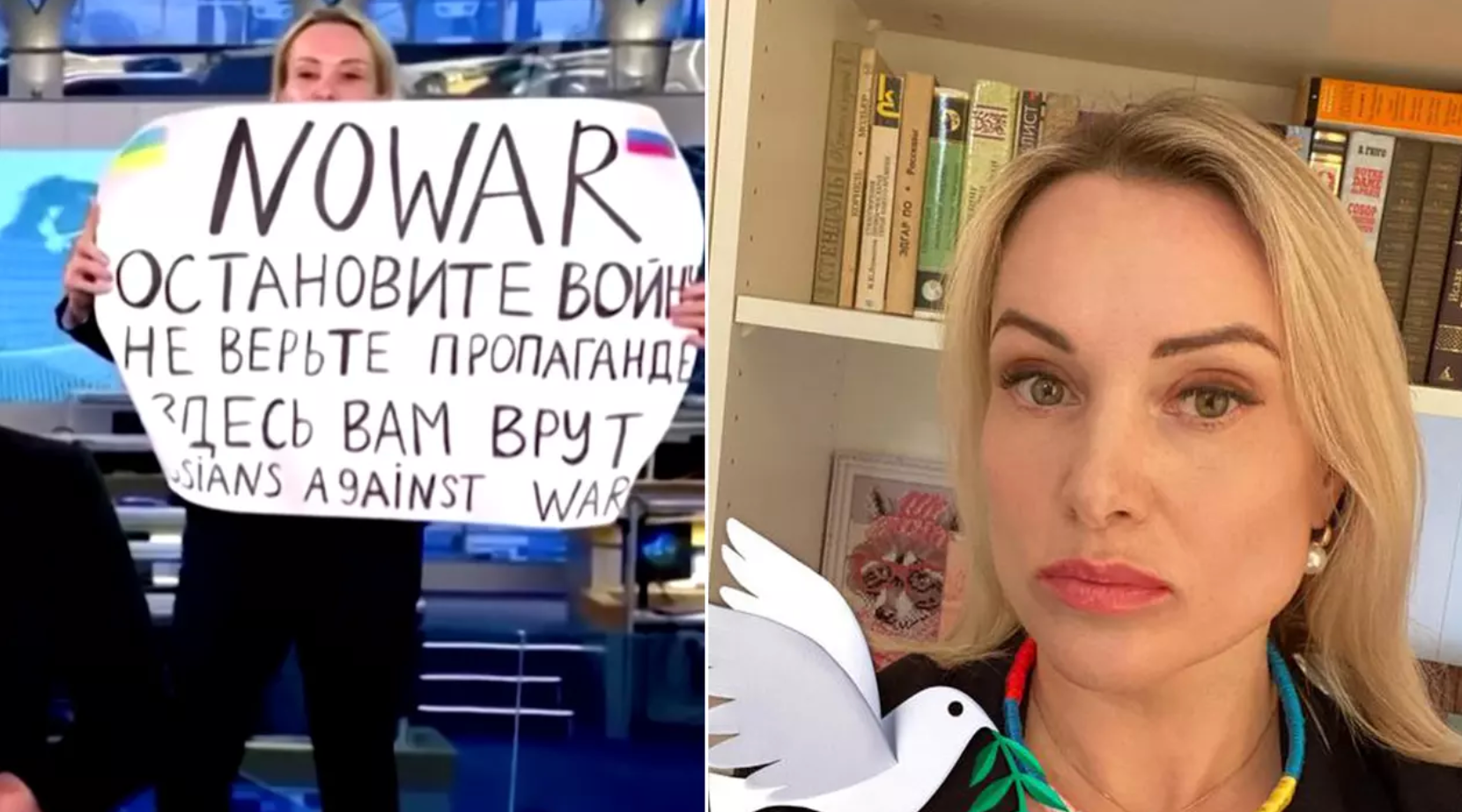 VIDEO. Ce a pățit angajata televiziunii ruse care a apărut în direct cu pancarta ”Opriți războiul!”