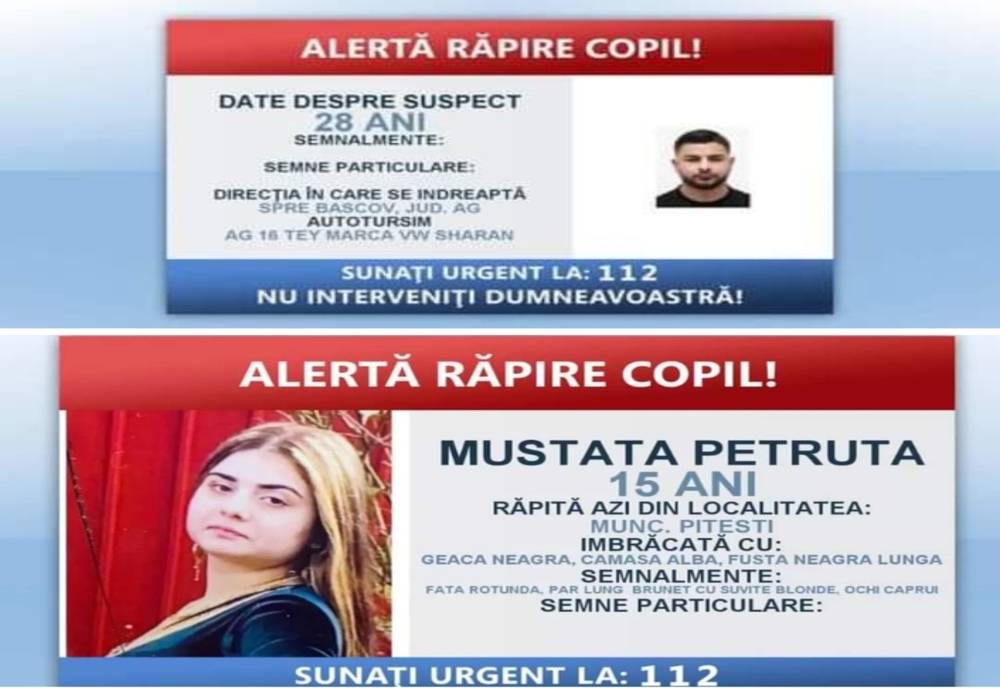O minoră de 15 ani, din Pitești, a fost răpită. Poliția Română face apel la populație
