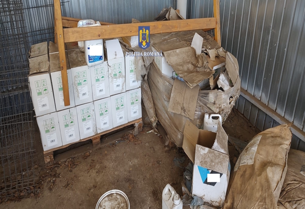 Sute de litri de substanțe pentru protecția plantelor, expirate, confiscate de polițiști la Dor Mărunt