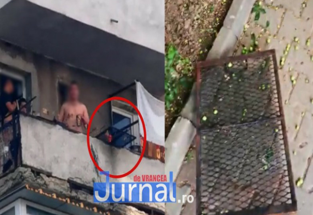 Inconștiență în Vrancea: Patru tineri au încins un grătar în balcon și l-au scăpat de la etajul opt