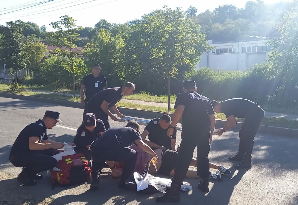 Accident cu o trotienetă electrică chiar în fața Inspectoratului pentru Situații de Urgență „Podul Înalt” al judeţului Vaslui