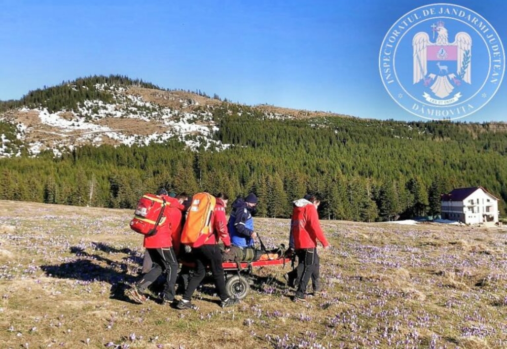 Turistă accidentată în Bucegi, salvată de jandarmii și salvamontiștii dâmbovițeni