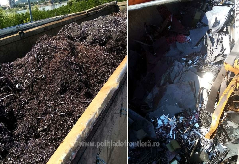 Peste 100 tone deşeuri din șpan-oțel oprite de poliţiştii de frontieră la Călărași