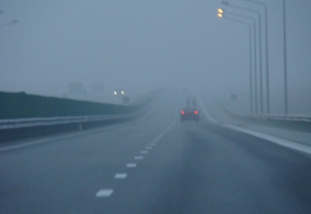 Ceață pe Autostrada A2, vizibilitate redusă