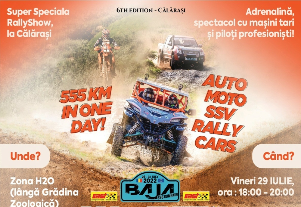 Rally raid Baja 555 România. Spectacol și adrenalină, la Călărași
