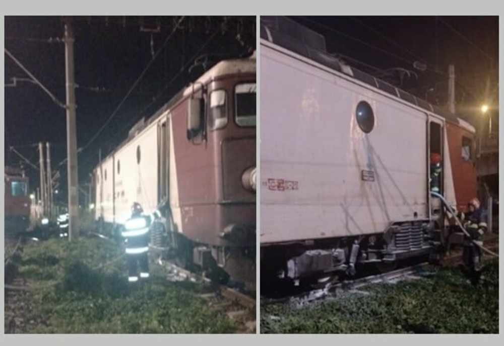 O locomotivă a luat foc în Gara de Sud din Ploieşti