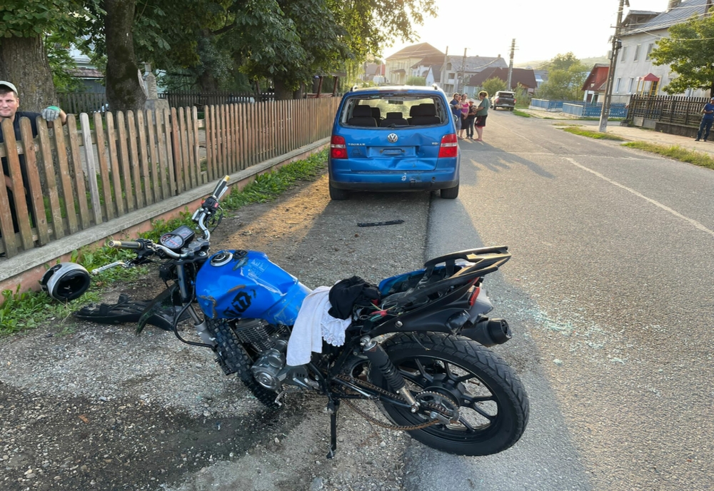 Motociclist, la spital, în urma unui accident rutier produs în localitatea Nepos