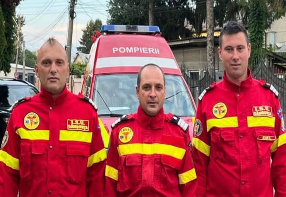 Trei pompieri din Dâmboviţa au intervenit rapid la un accident cu mai multe victime la întoarcerea dintr-o misiune