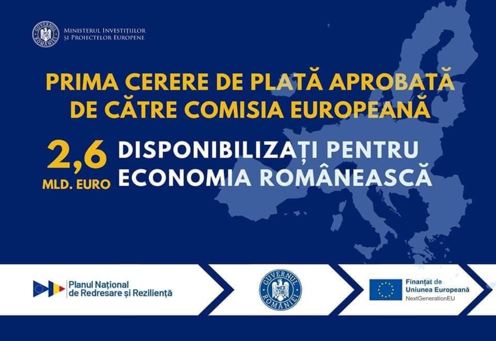 Prima cerere de plată a României prin PNRR, aprobată de Comisia Europeană