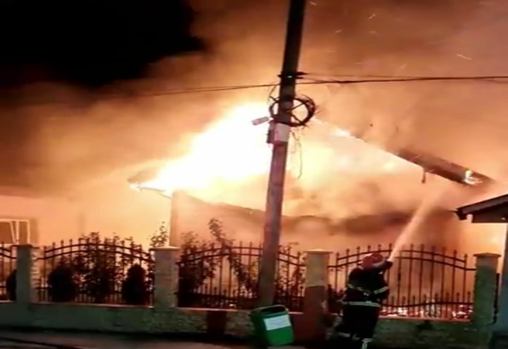 FOTO Incendiu violent în Niculițel, case făcute scrum