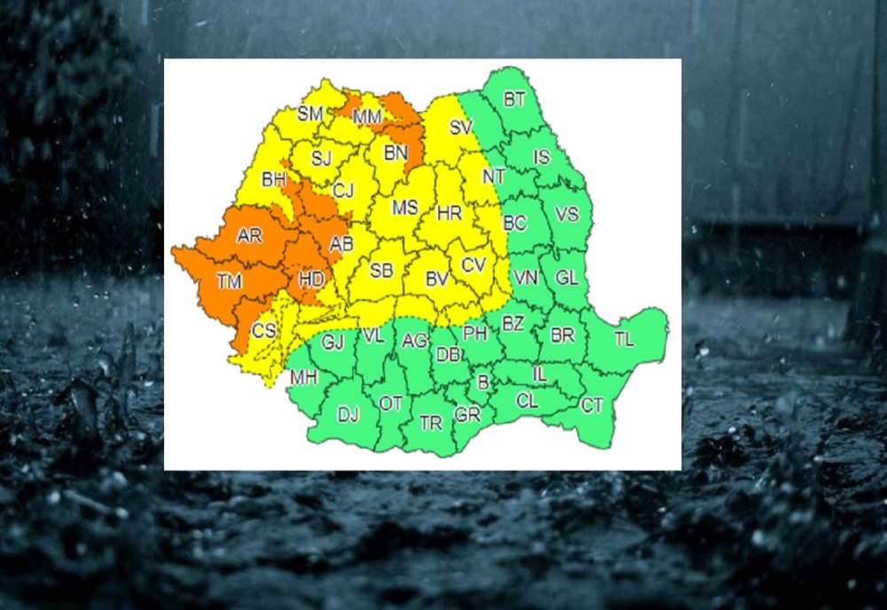 Cod galben de vânt şi ploi în zonele de munte din Prahova şi Dâmboviţa