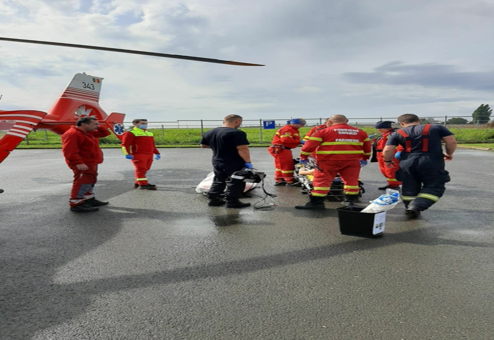 Accident de muncă în zona industrială Curtici: intervine elicopterul SMURD