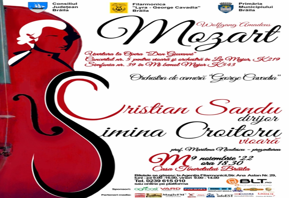 Violonista Simina Croitoru vine să concerteze la Brăila