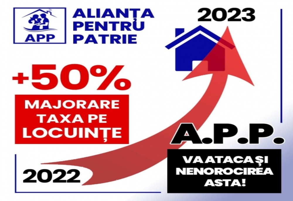 Alianța Pentru Patrie va ataca și noua decizie a Guvernului privind majorarea taxelor pe locuințe cu 50% din 1 ianuarie 2023