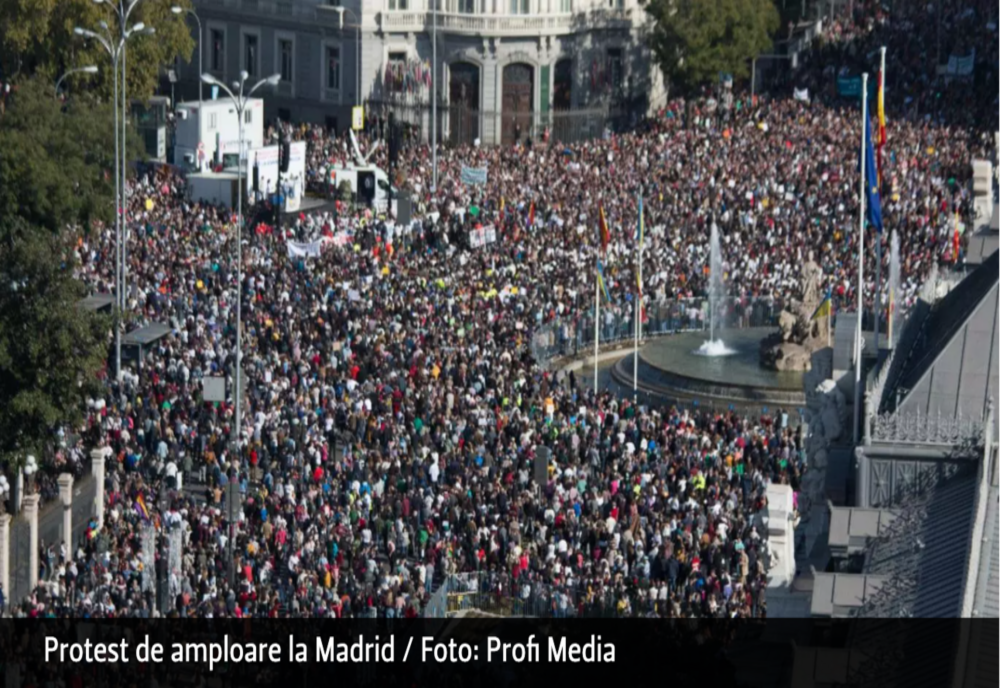 Protest de amploare la Madrid: 200.000 de oameni au ieșit în stradă