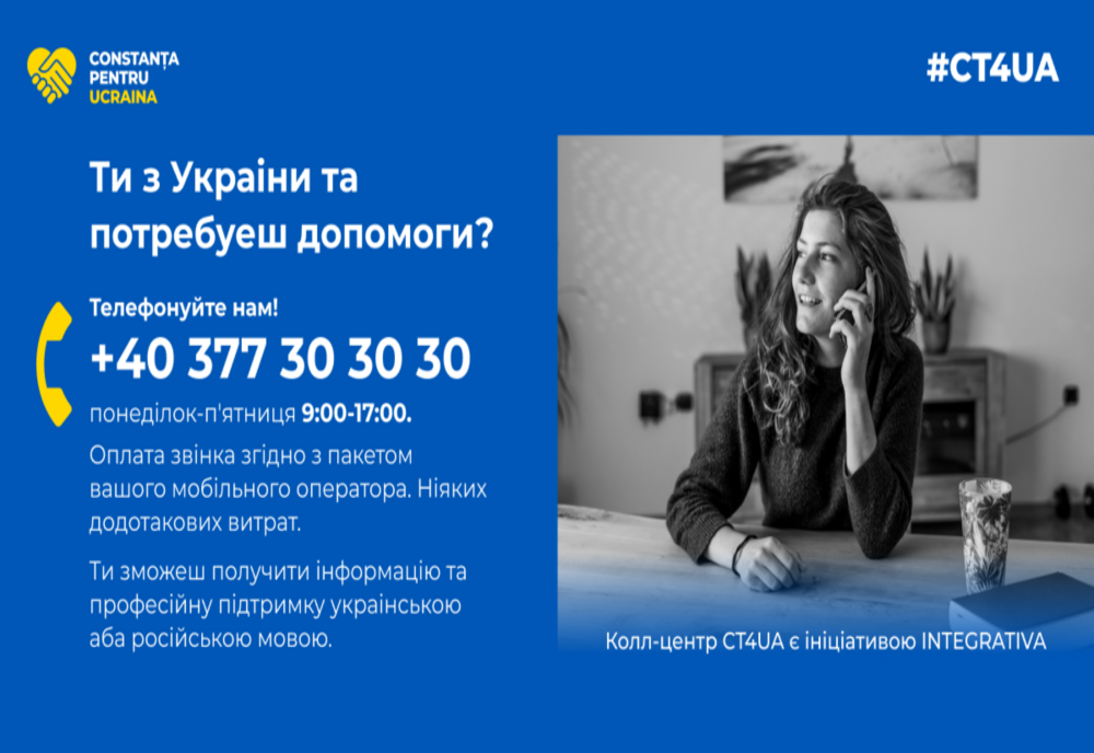 CALL CENTER pentru persoanele strămutate din Ucraina în județul Constanța