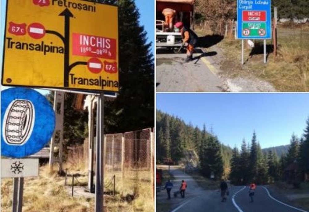 Circulaţia pe sectoare de drum de pe Transfăgărăşan şi Transalpina, închisă începând de joi