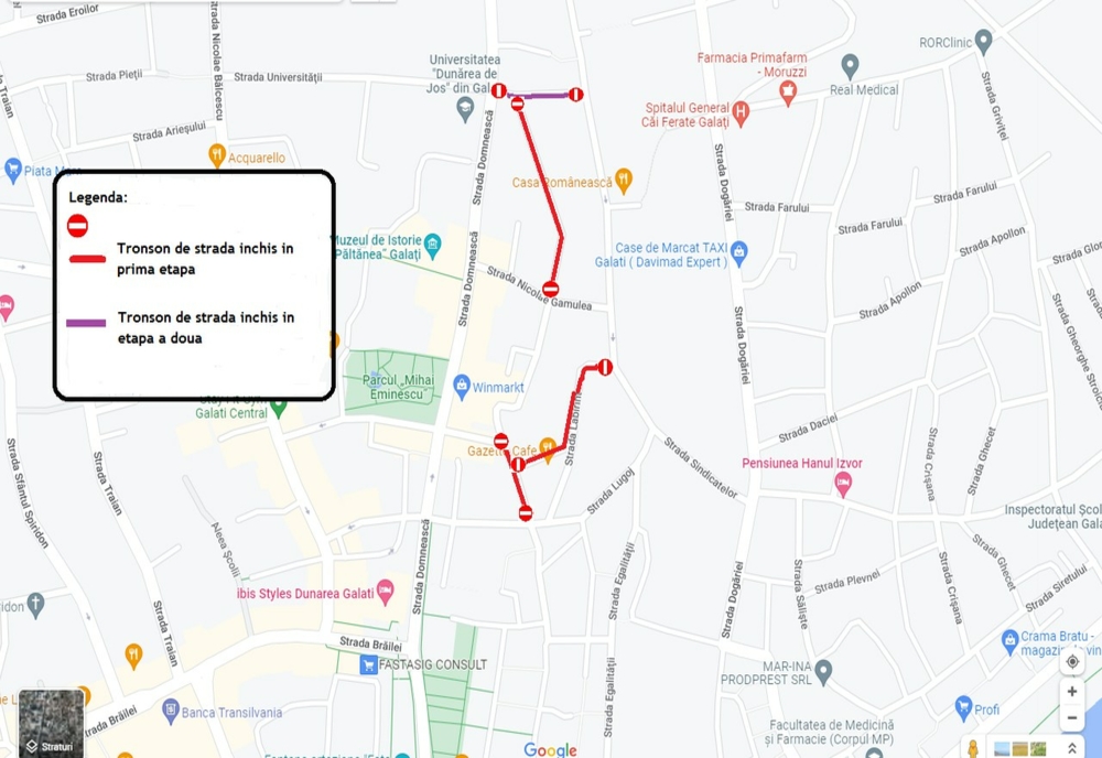 Se închide traficul auto pe patru tronsoane de străzi din municipiul Galați