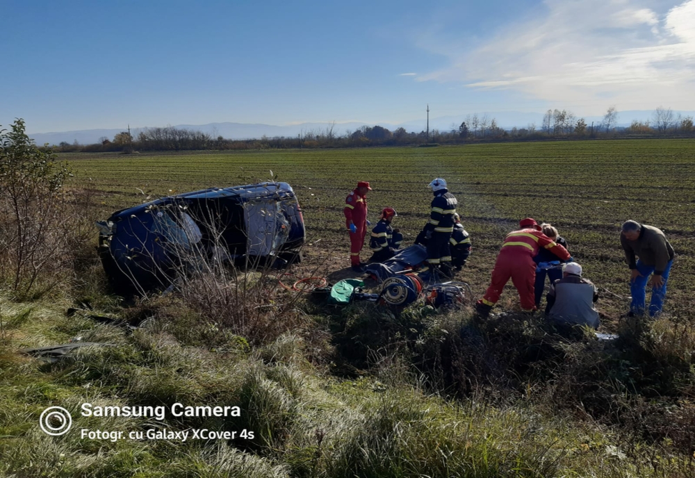 Accident extrem de grav în județul Timiș. Intervin 2 elicoptere SMURD. Foto
