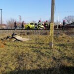 TAXI lovit de tren în Iași