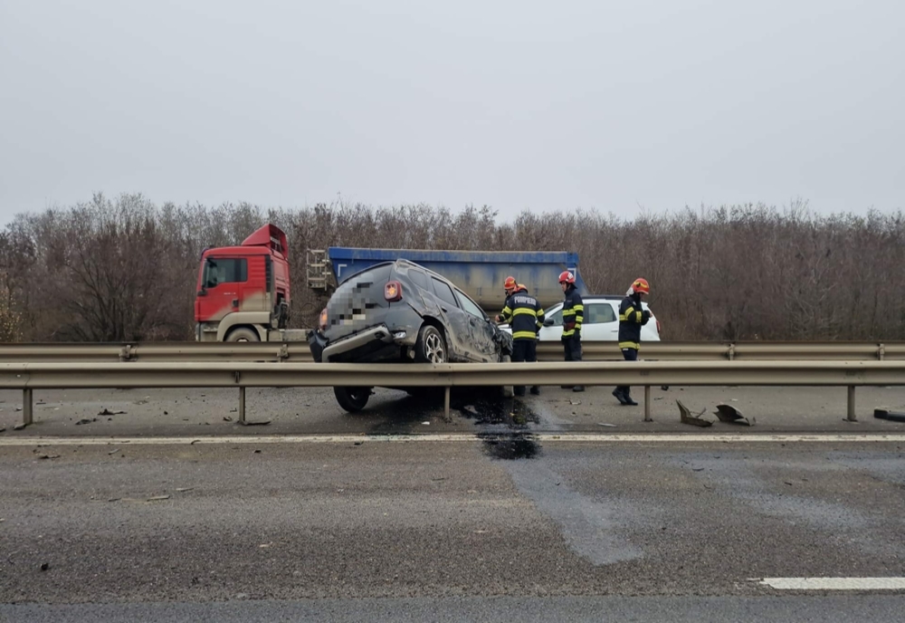 Trafic îngreunat pe autostrada A1, în judeţul Ilfov, din cauza unui accident