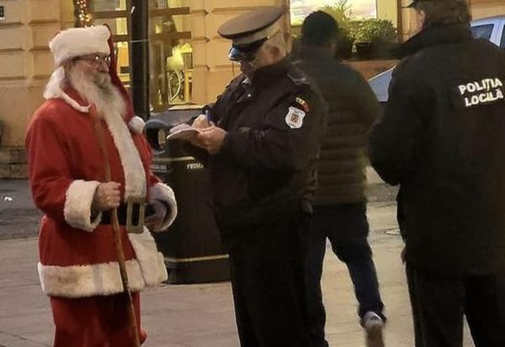 Moș Crăciun, avertizat de polițiștii locali!