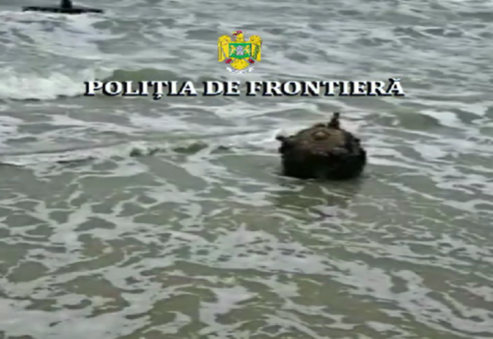 VIDEO Mină marină descoperită pe plajă, în zona localității Sfântul Gheorghe