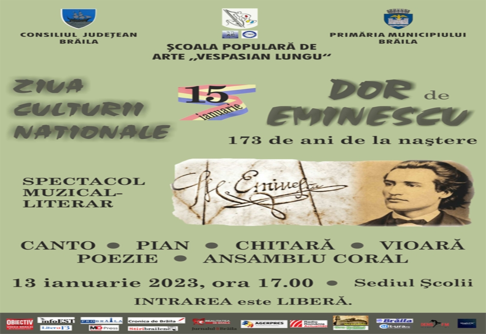 Spectacolul „Dor de Eminescu”, susţinut cu prilejul Zilei Culturii Naţionale