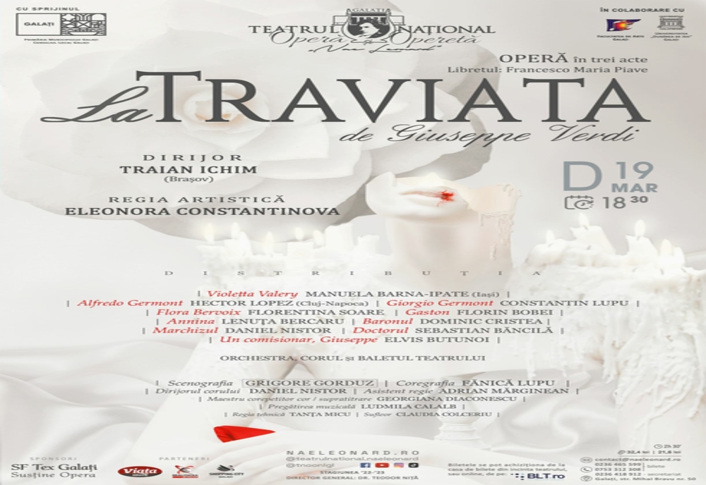 Opera „La Traviata” revine pe scena liricului gălățean