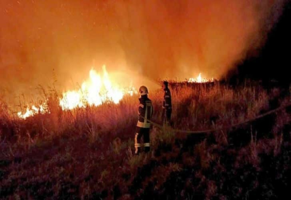 Două hectare de vegetaţie uscată şi stuf au ars la Malu