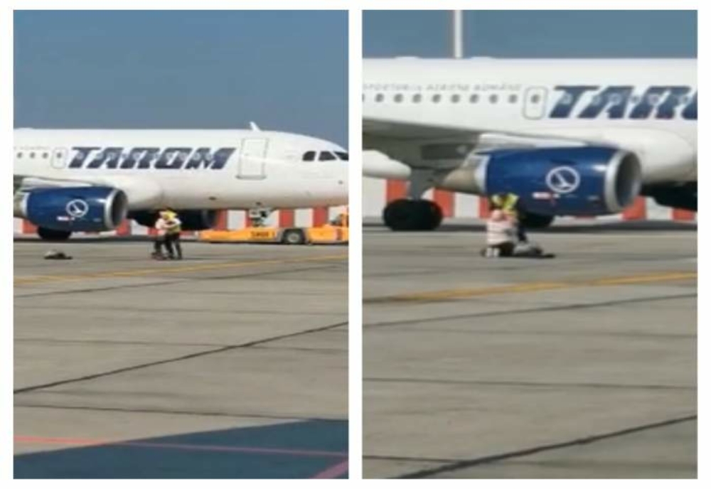 Incident pe Aeroportul Otopeni. O femeie a fugit cu copilul ei mic pe pistă pentru a prinde avionul Tarom de Londra