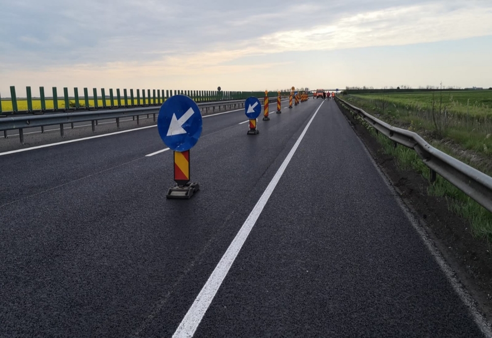 Trafic rutier îngreunat pe A6, în județul Timiș
