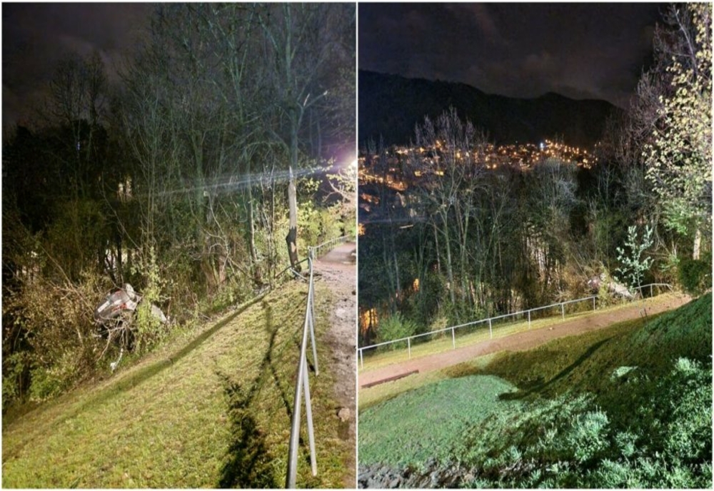 Accident grav în Brașov! Cinci tineri răniți după ce mașina în care se aflau s-a răsturnat în prăpastie, pe drumul spre Poiana Brașov