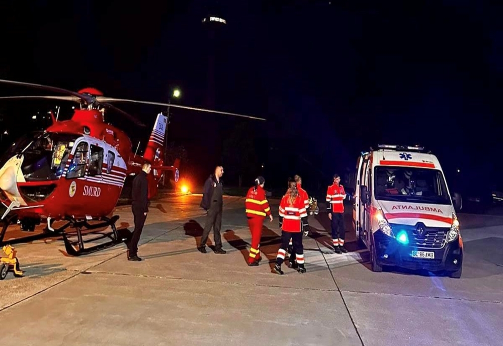 Copil de 1 an și 7 luni, cu arsuri pe 30% din suprafața corporală, transportat la spital cu elicopterul SMURD Galați