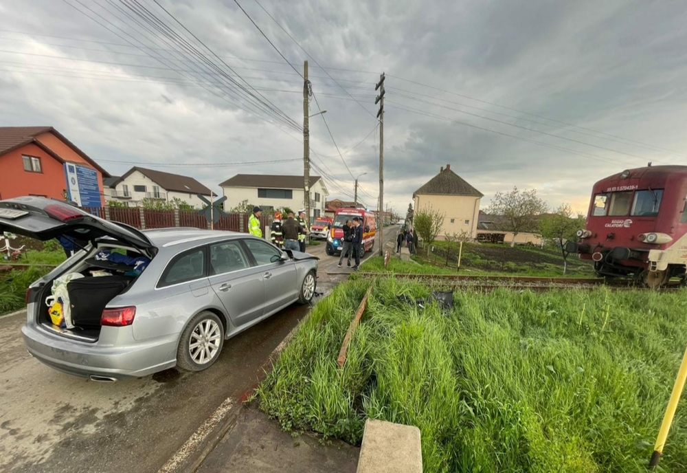 Mașină lovită de tren, lângă Timișoara