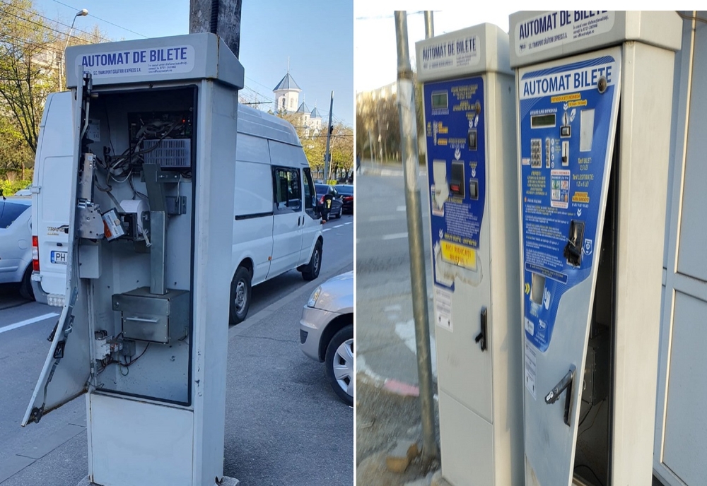 Prahova. Bărbații care au vandalizat automatele de bilete din Ploiești au fost prinși și reținuți