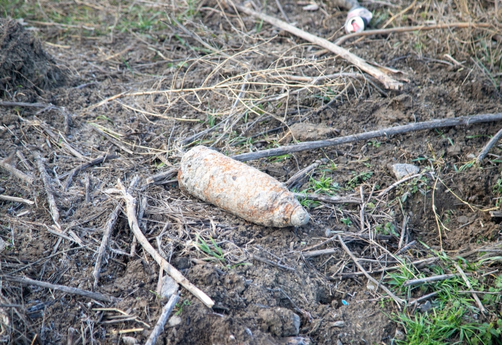 Proiectil de artilerie descoperit la Bocșa