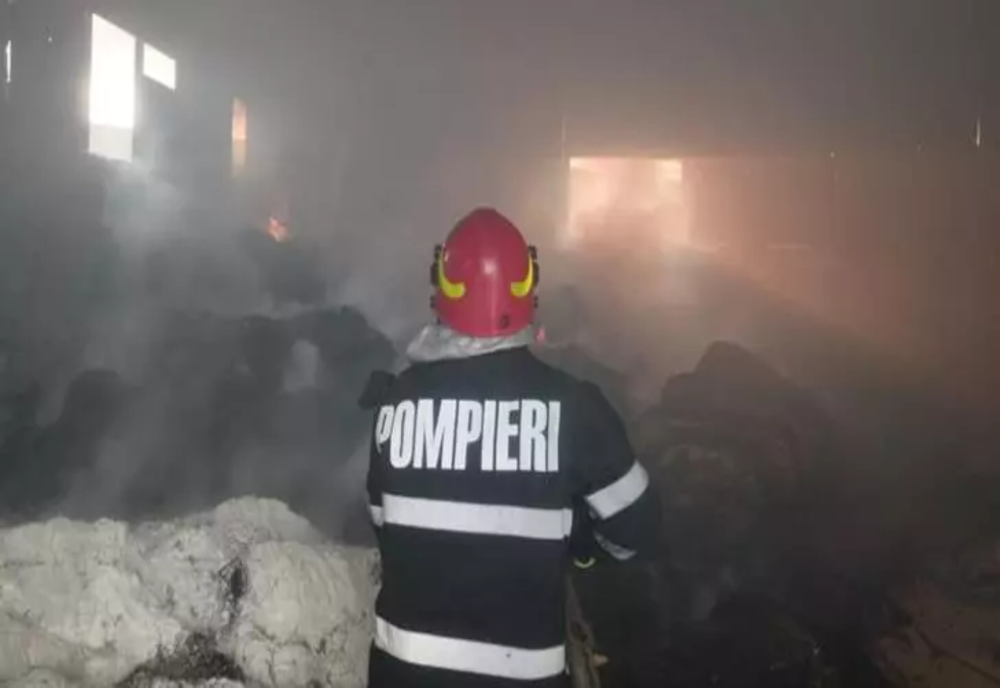 Incendiu puternic în județul Vaslui: O fermă de păsări și furaje, în flăcări – Intervin pompierii – VIDEO