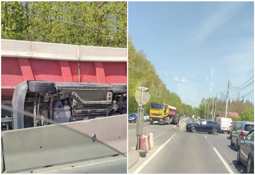 Ilfov. Accident rutier la ieșirea din București, pe DN1.  Trei vehicule au fost implicate, unul s-a răsturnat